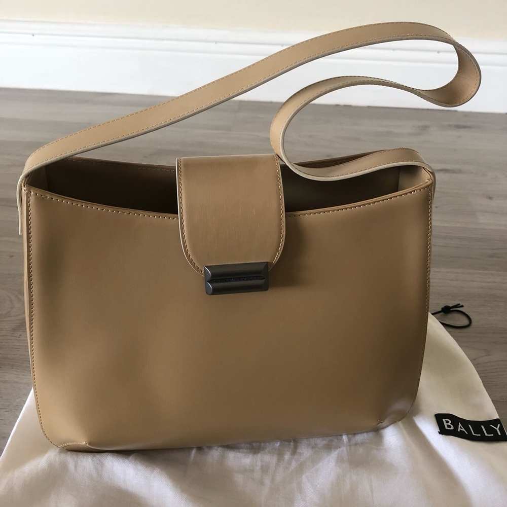 Vintage Bally Tan Leather Shoulder Bag